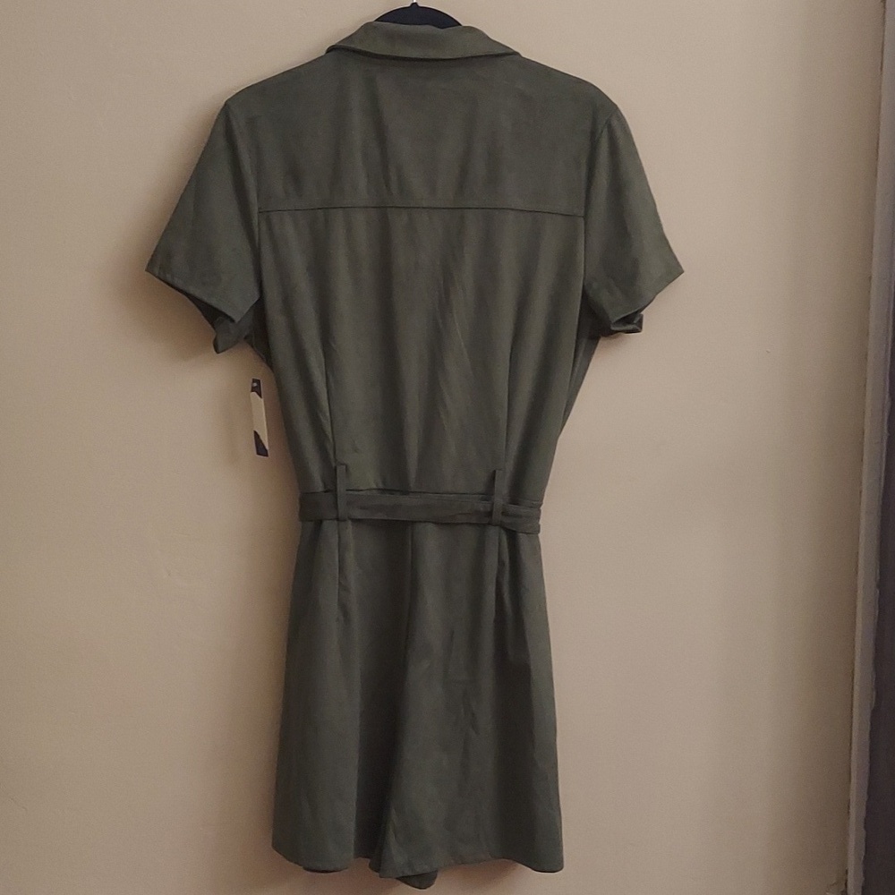 NEW NO BOUNDARIES Junior Khaki Green Utility Romper XXL - Picture 12 of 13